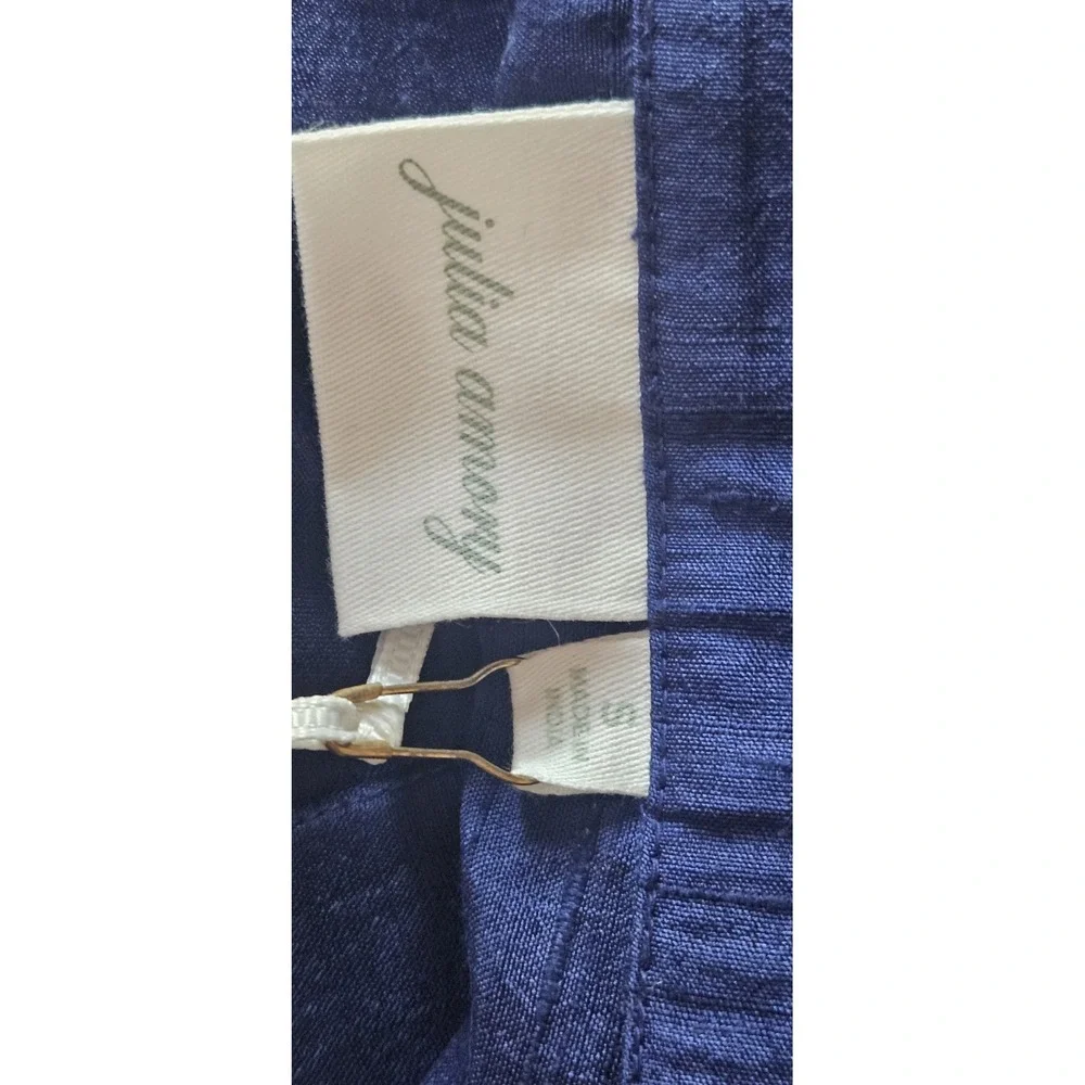 NWT Julia Amory Jane twilight blue 100% silk dupioni shirt dress